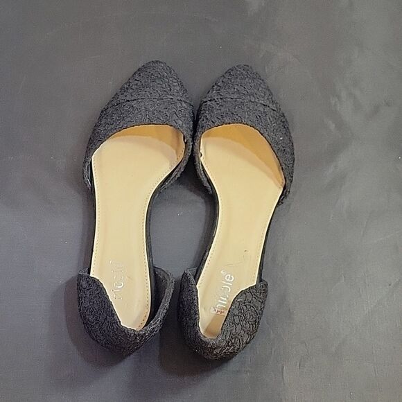 NICOLE LACE POINTED TOE D'ORSAY SLIP-ON WOMEN"S FLAT - Picture 9 of 12